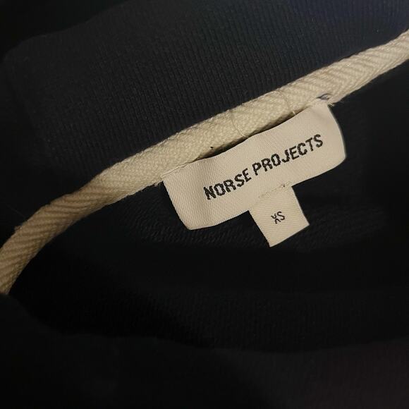 Norse Projects Men’s XS Vagn Hoodie Sweatshirt Heavyweight Cotton Dark Navy - Picture 2 of 10